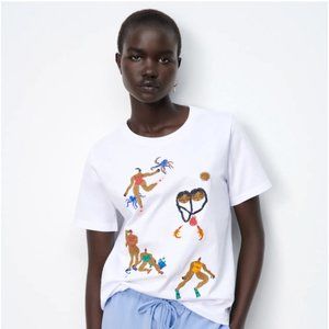 NWT ZARA embroidered T shirt